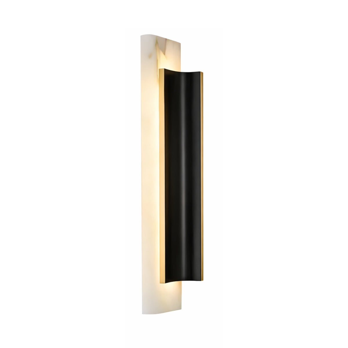 Velorin LED Alabaster Wall Light - Black & Brass