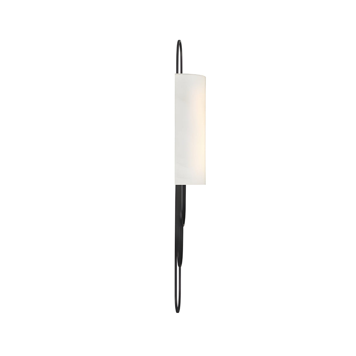 Catenis 2 Light Small Alabaster Wall Light - Matt Black & Soft White
