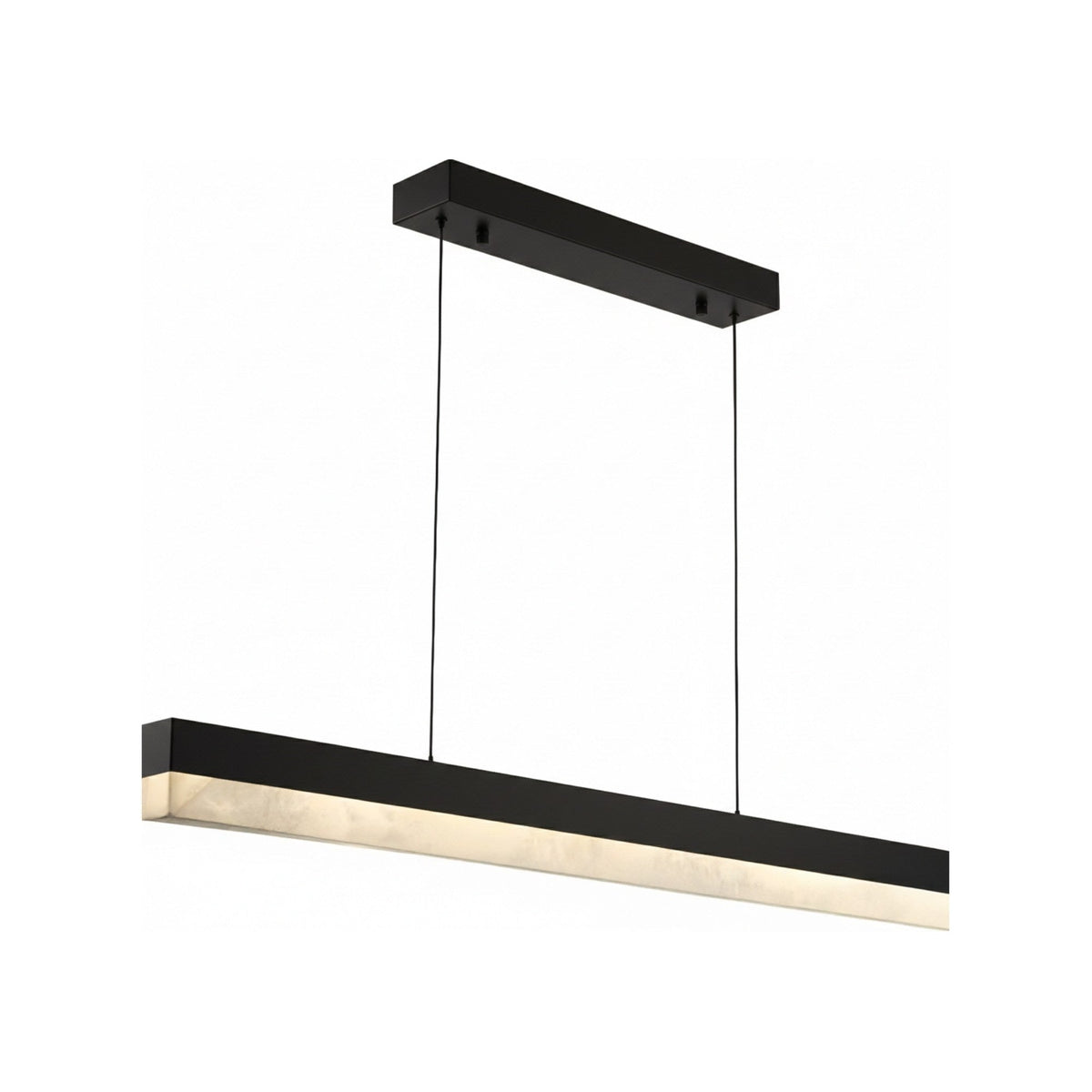 Linea LED Alabaster Linear Chandelier 800mm - Black & Soft White