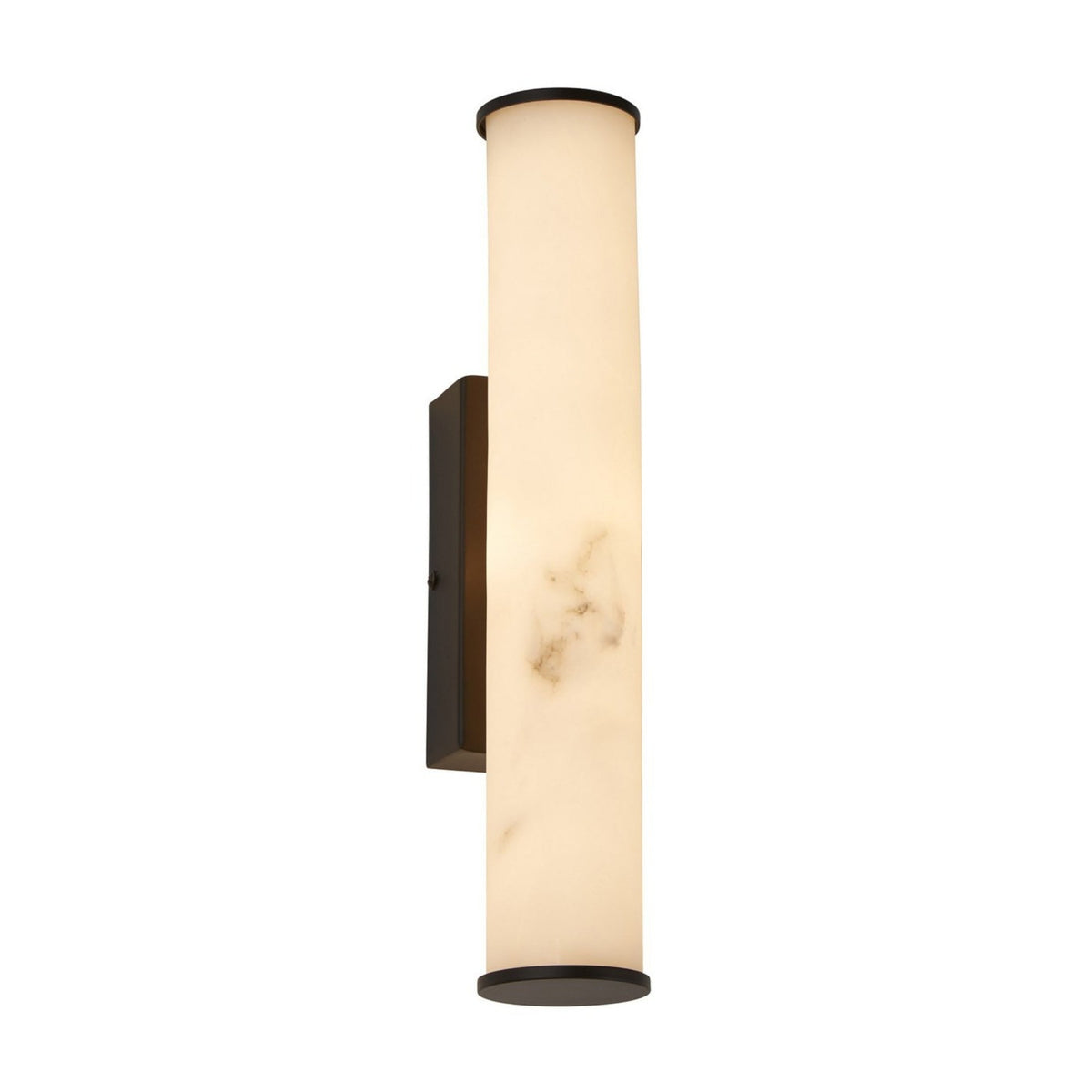 Montavo LED Alabaster Tube Wall Light - Matte Black