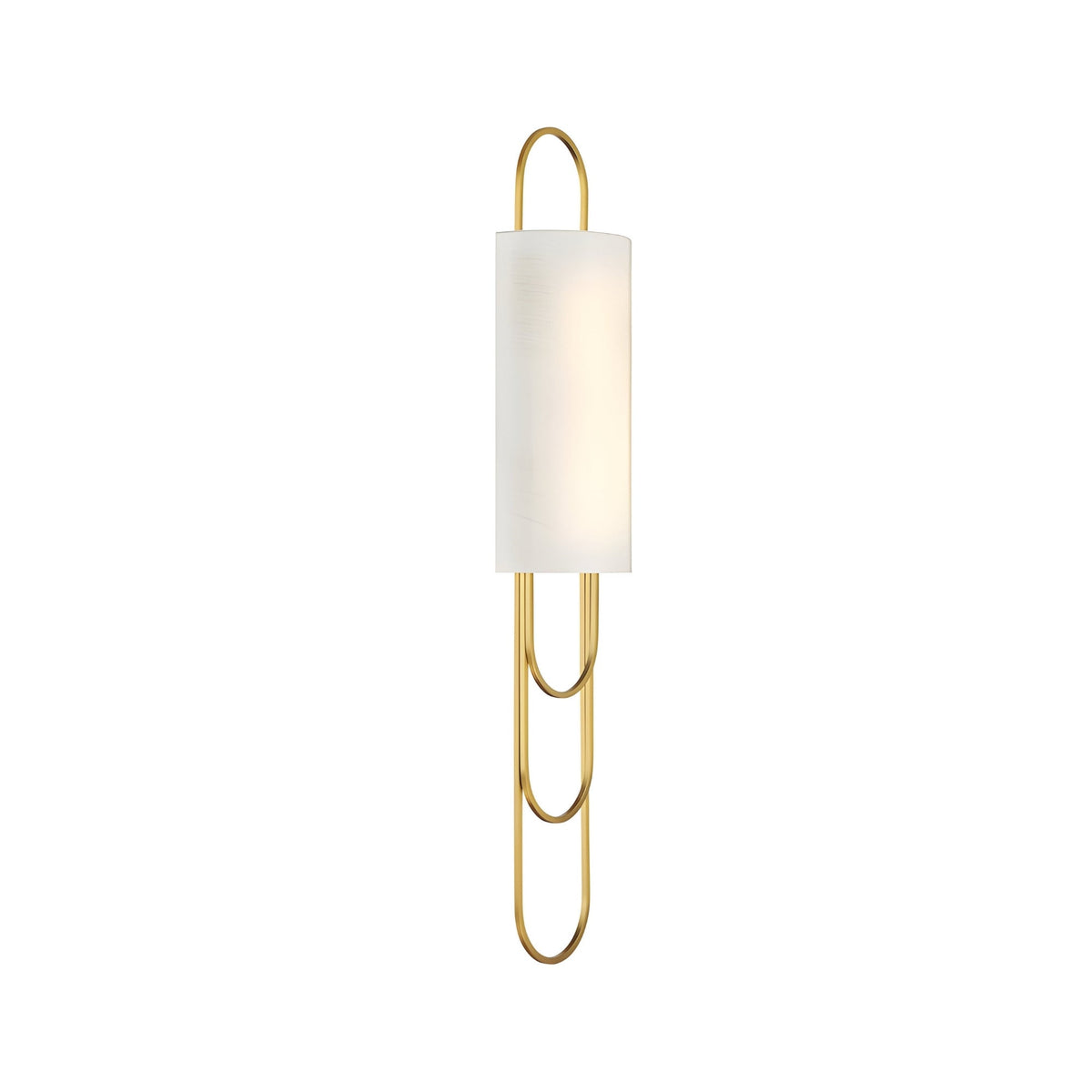 Catenis 2 Light Alabaster Wall Light Small - Brushed Brass