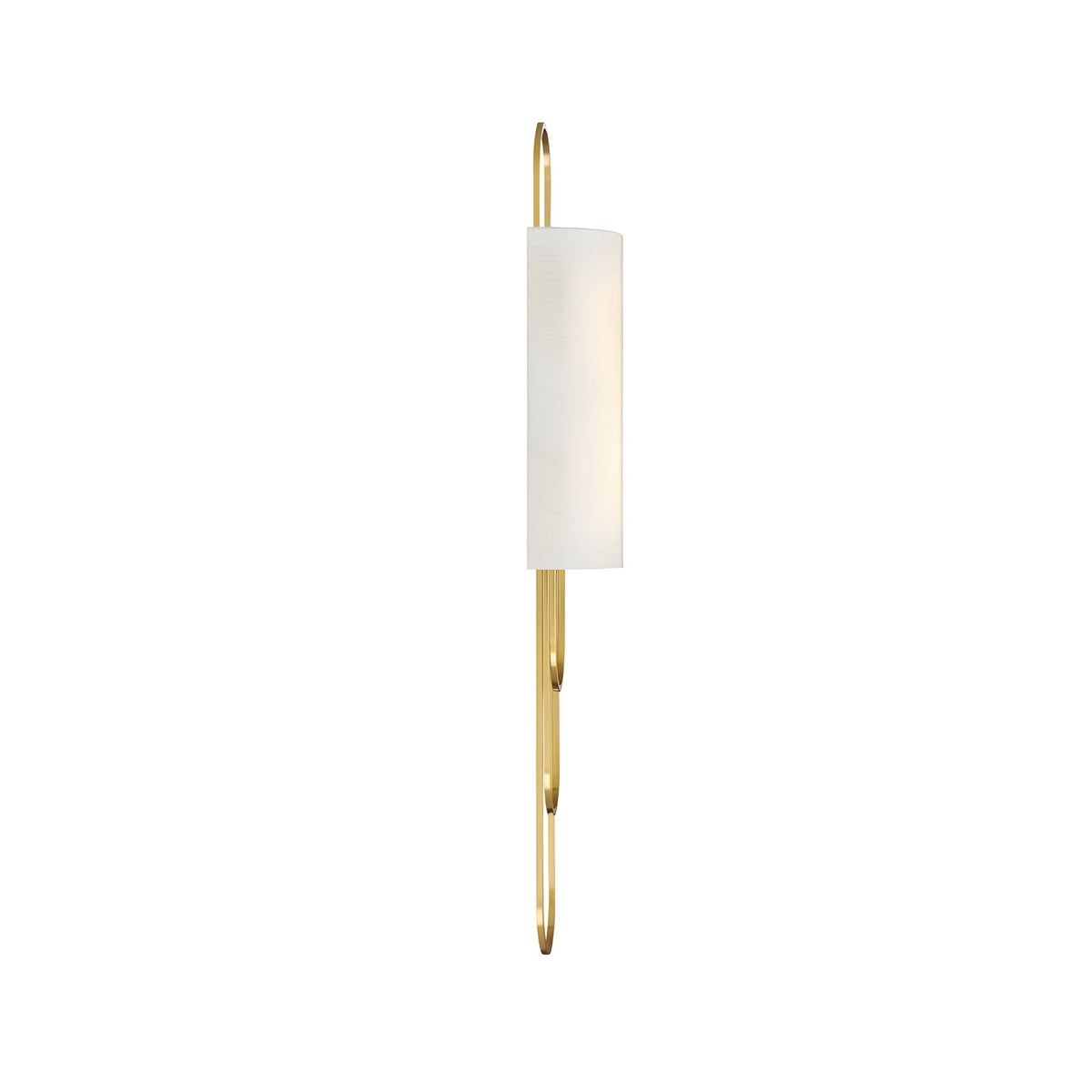 Catenis 2 Light Alabaster Wall Light Small - Brushed Brass