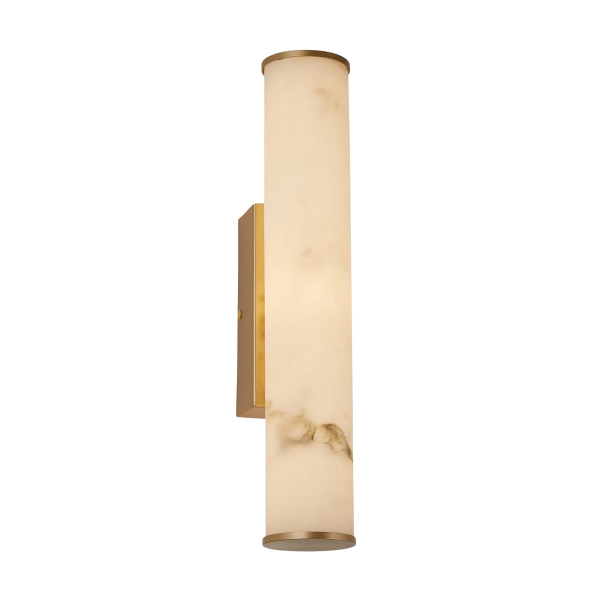 Montavo LED Alabaster Tube Wall Light 800mm - Brushed Brass