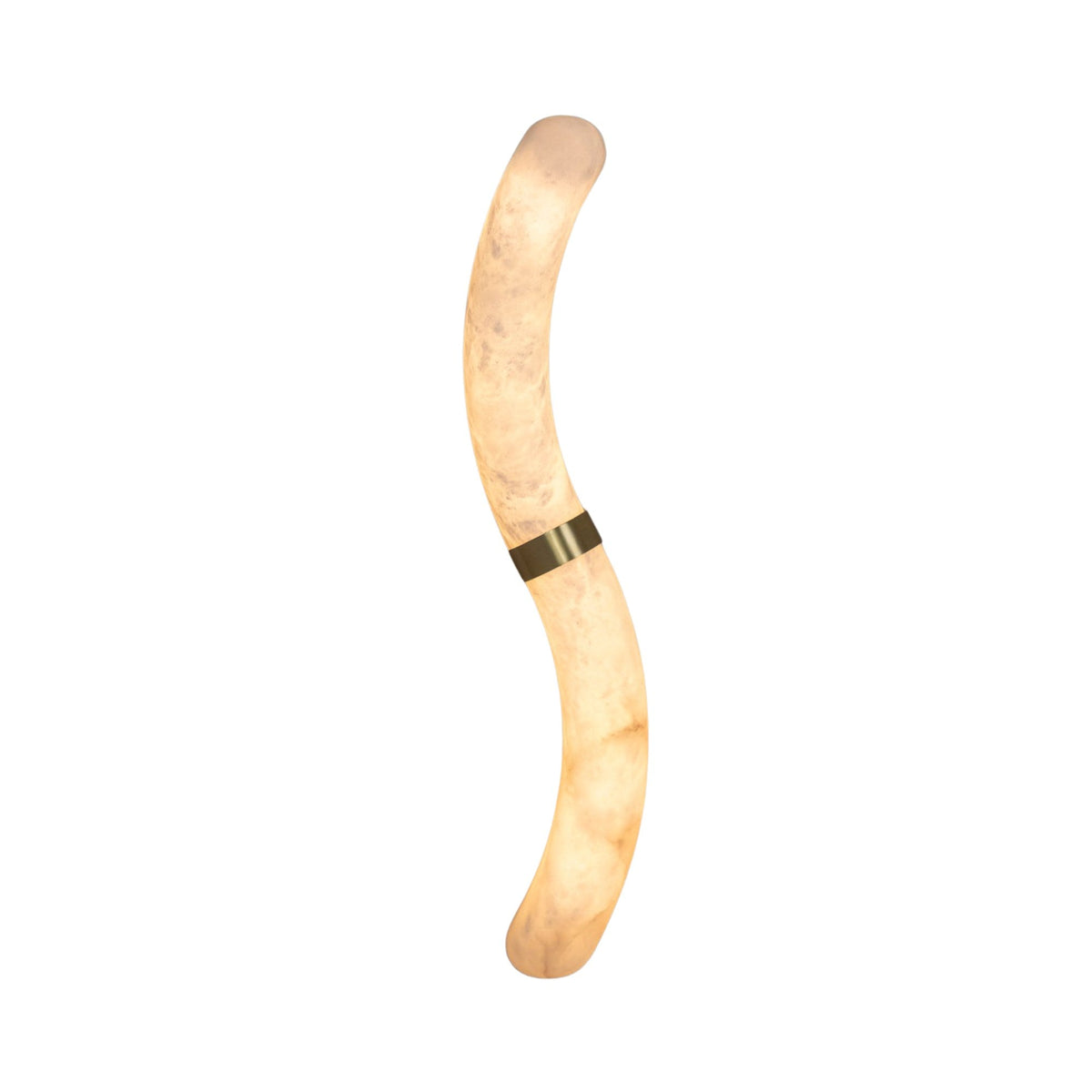 Aureli LED Curved Alabaster Wall Light - Brushed Brass
