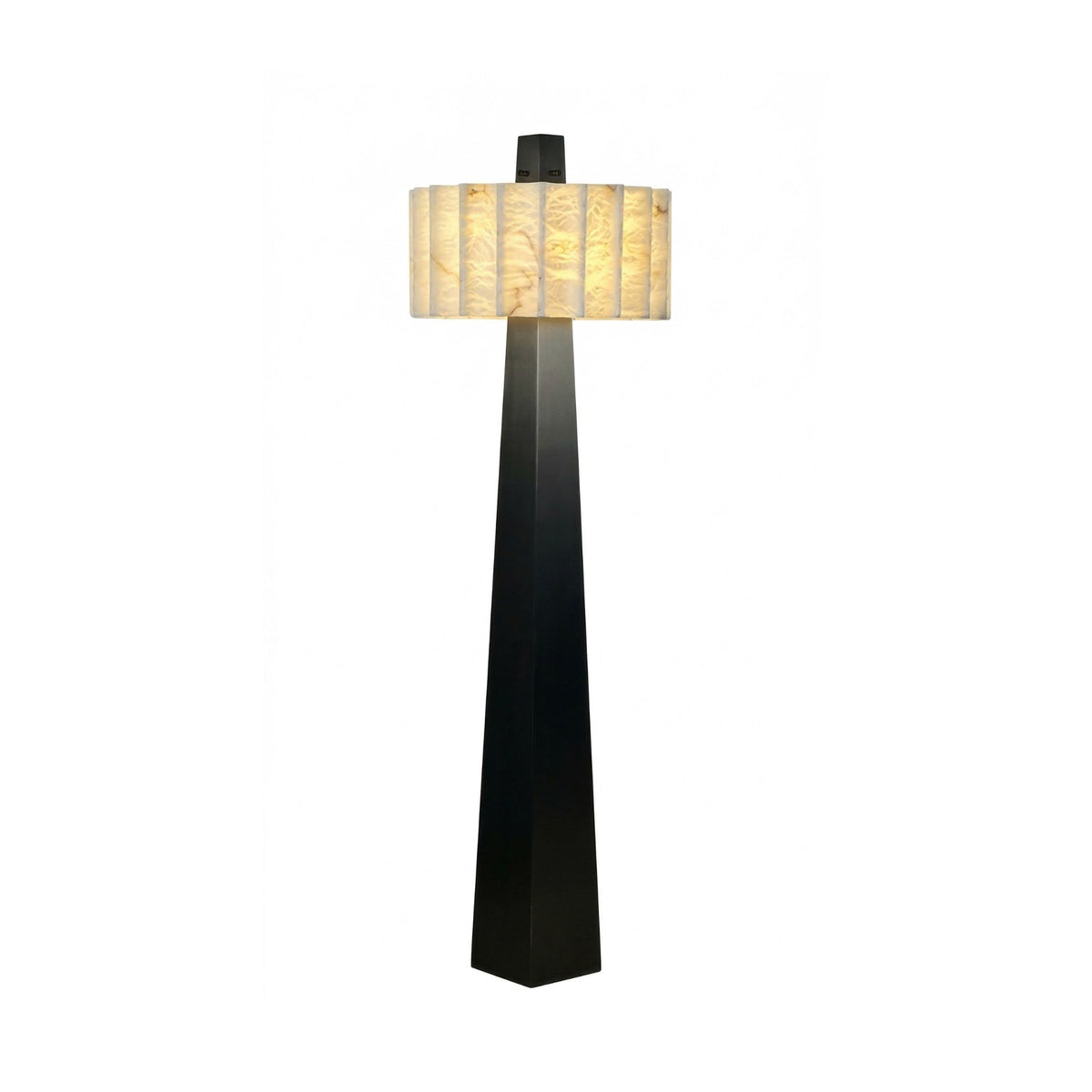 Venus 1 Light Alabaster Floor Lamp - Matte Black