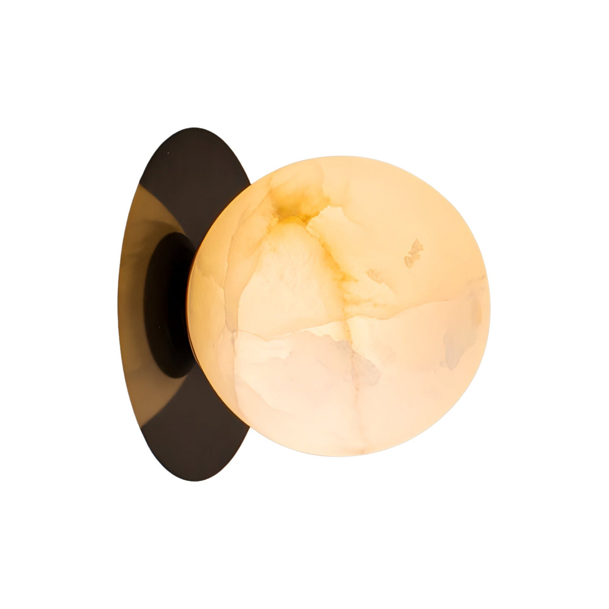 Noctyra 1 Light Alabaster Wall Light - Black