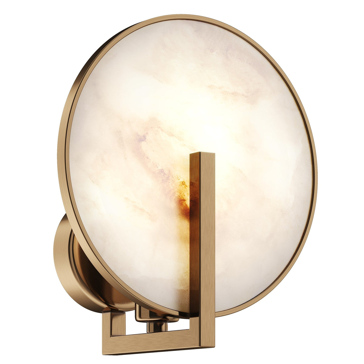 Marmo Wall Light - Gold & Round Natural Stone