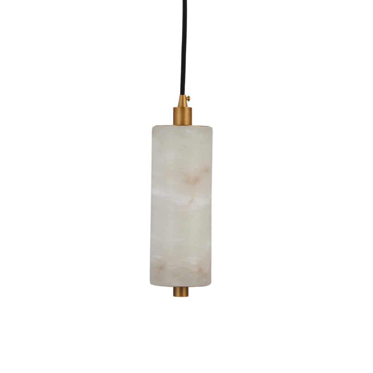 Ardent LED Small Alabaster Column Pendant Light - Brushed Brass