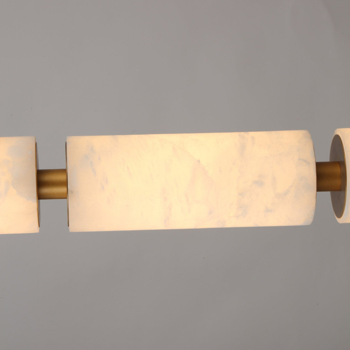 Ardent Medium Column Alabaster LED Pendant Light - Brushed Brass