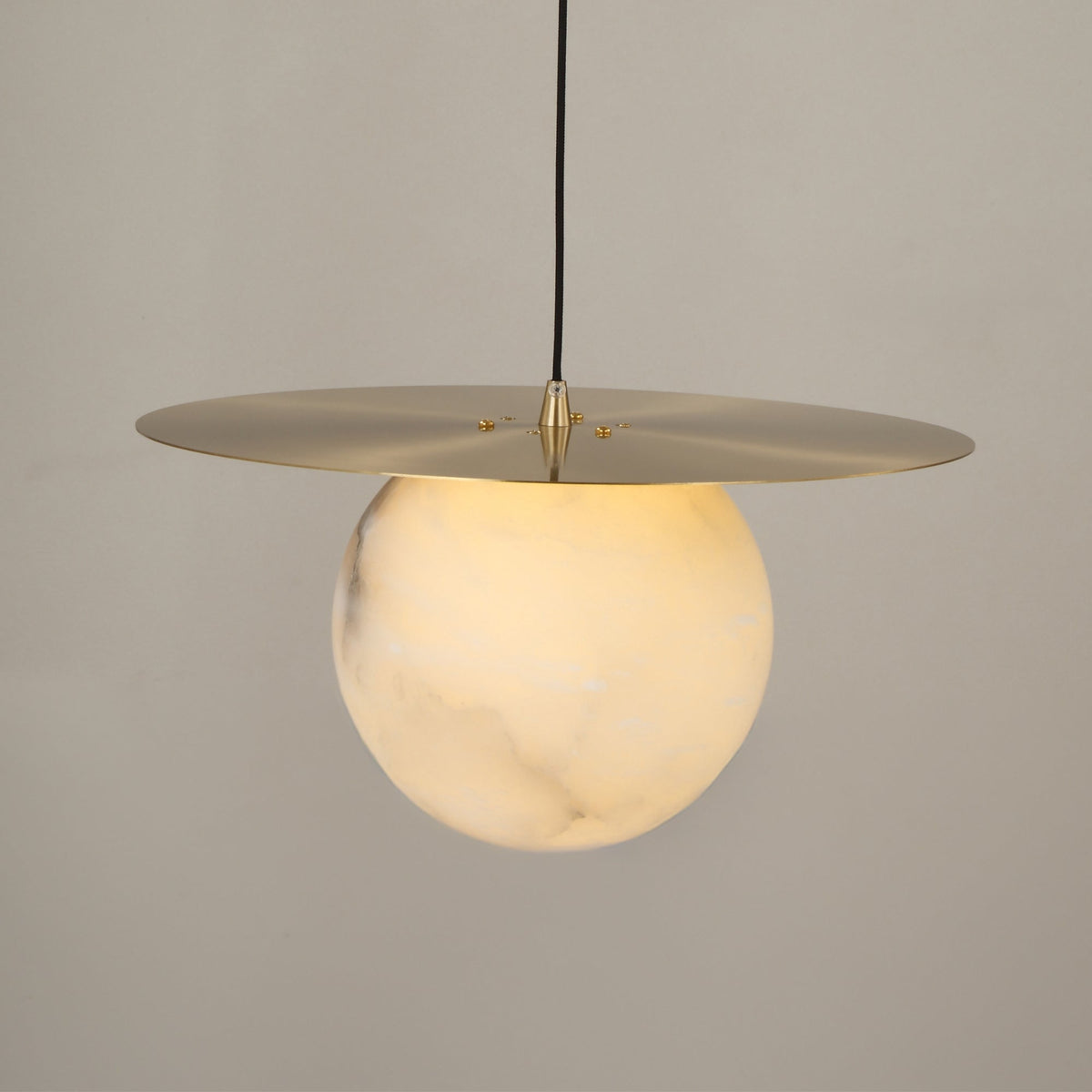 Marenzo Alabaster Orb Pendant Light - Brushed Brass
