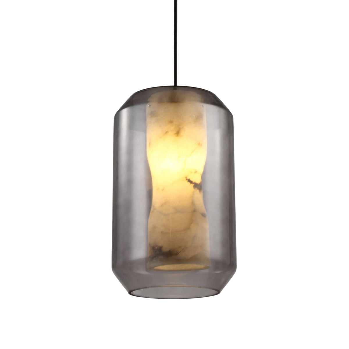 Vale Faceted Alabaster Pendant Light - Soft White