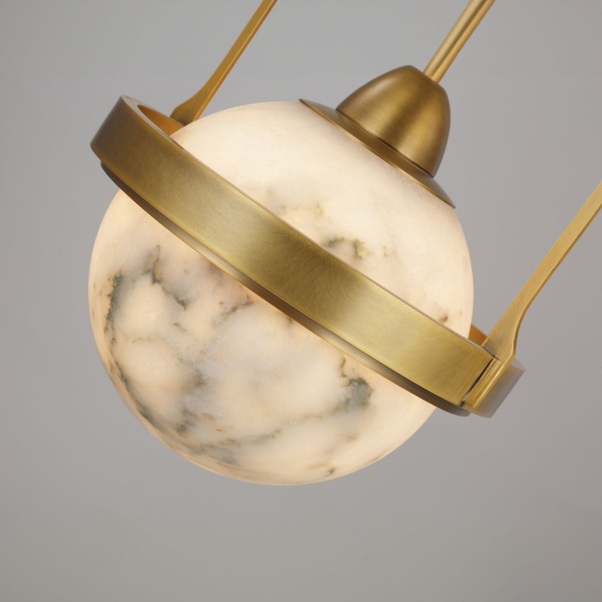 Calnis Alabaster Single Pendant Light - Brushed Brass