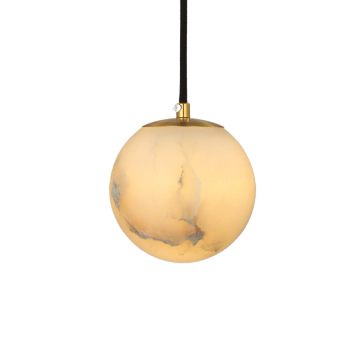 Lyvane Extra Small Alabaster Globe Pendant Light - Brushed Brass