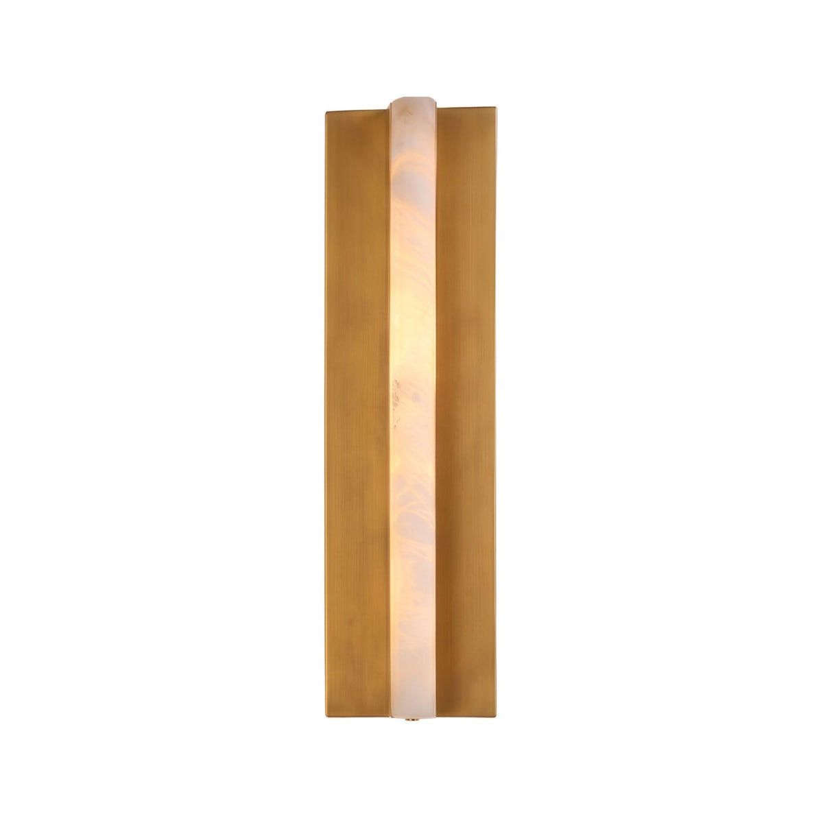 Elvaris LED Vertical Alabaster Wall Light Medium - Brushed Brass