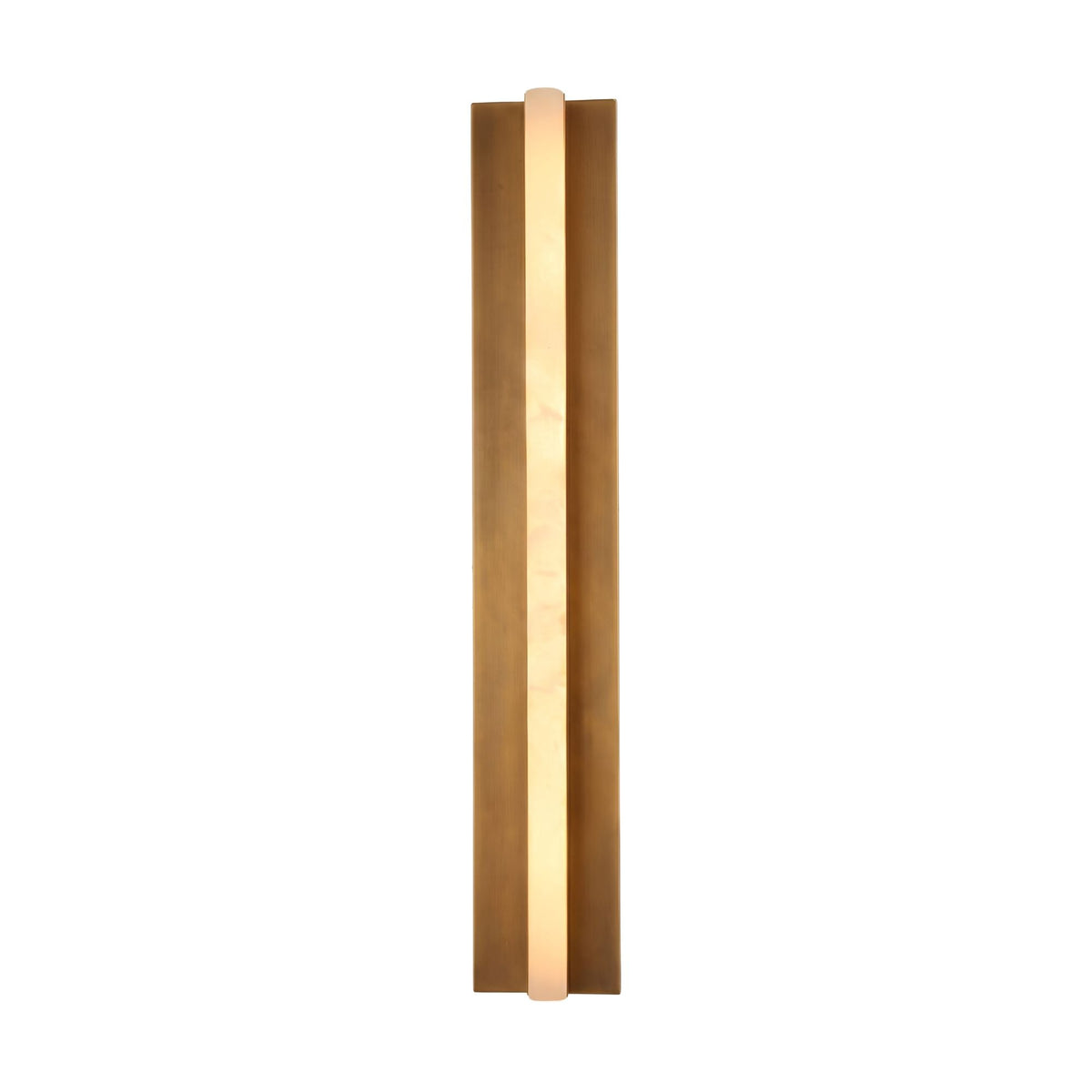 Elvaris LED Large Vertical Alabaster Wall Light - Brushed Brass