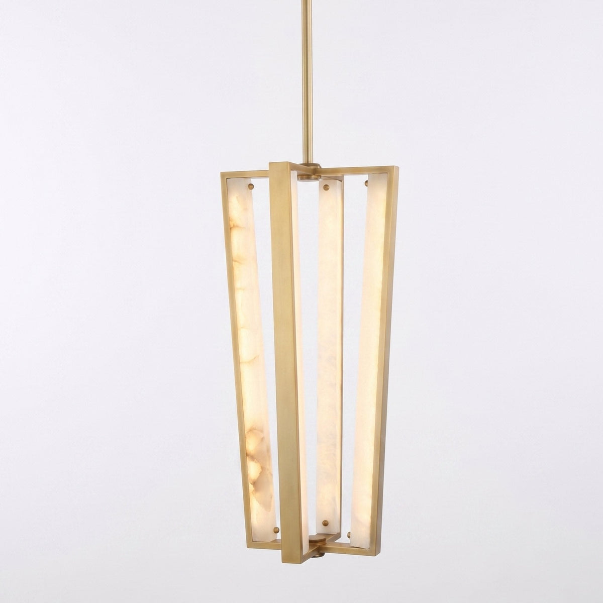 Elvaris LED Alabaster Pendant Light - Brushed Brass