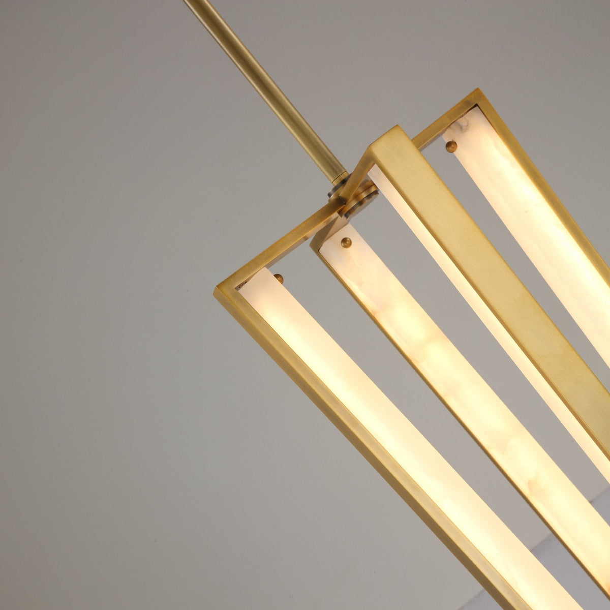 Elvaris LED Alabaster Pendant Light - Brushed Brass