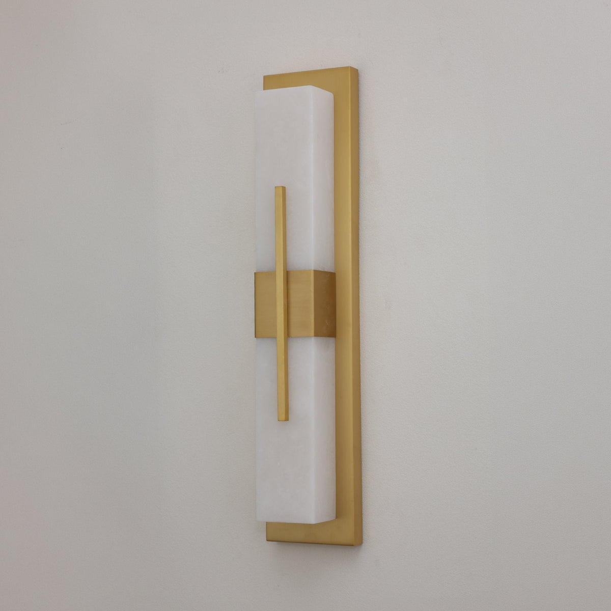 Caldera LED Alabaster Wall Light Large - Brushed Brass