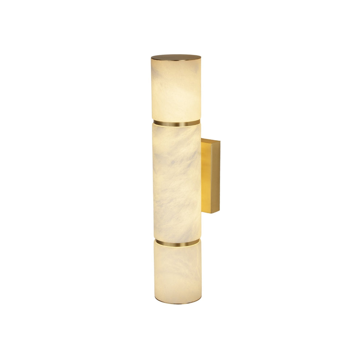 Almora LED Alabaster Cylinder Wall Light Medium - Brass