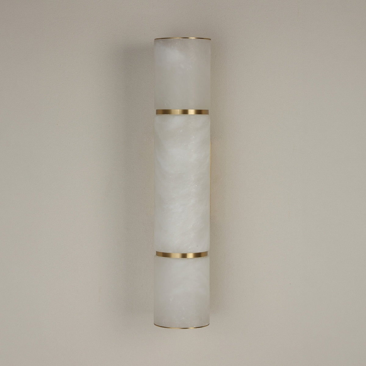 Almora LED Alabaster Cylinder Wall Light Medium - Brass