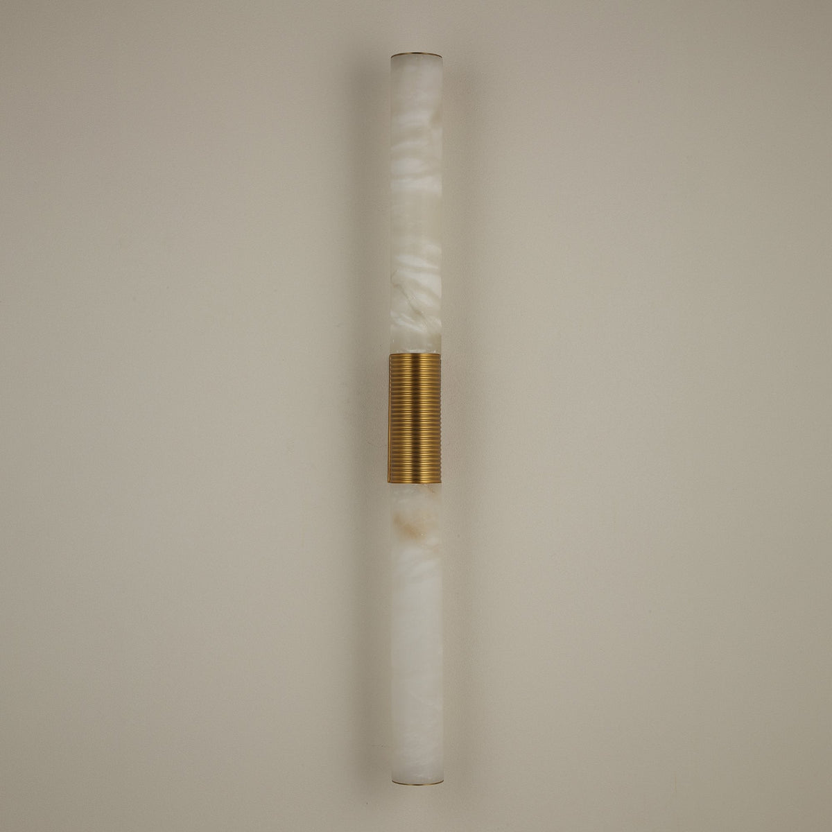 Eryon LED Large Alabaster Wall Light - Brushed Brass