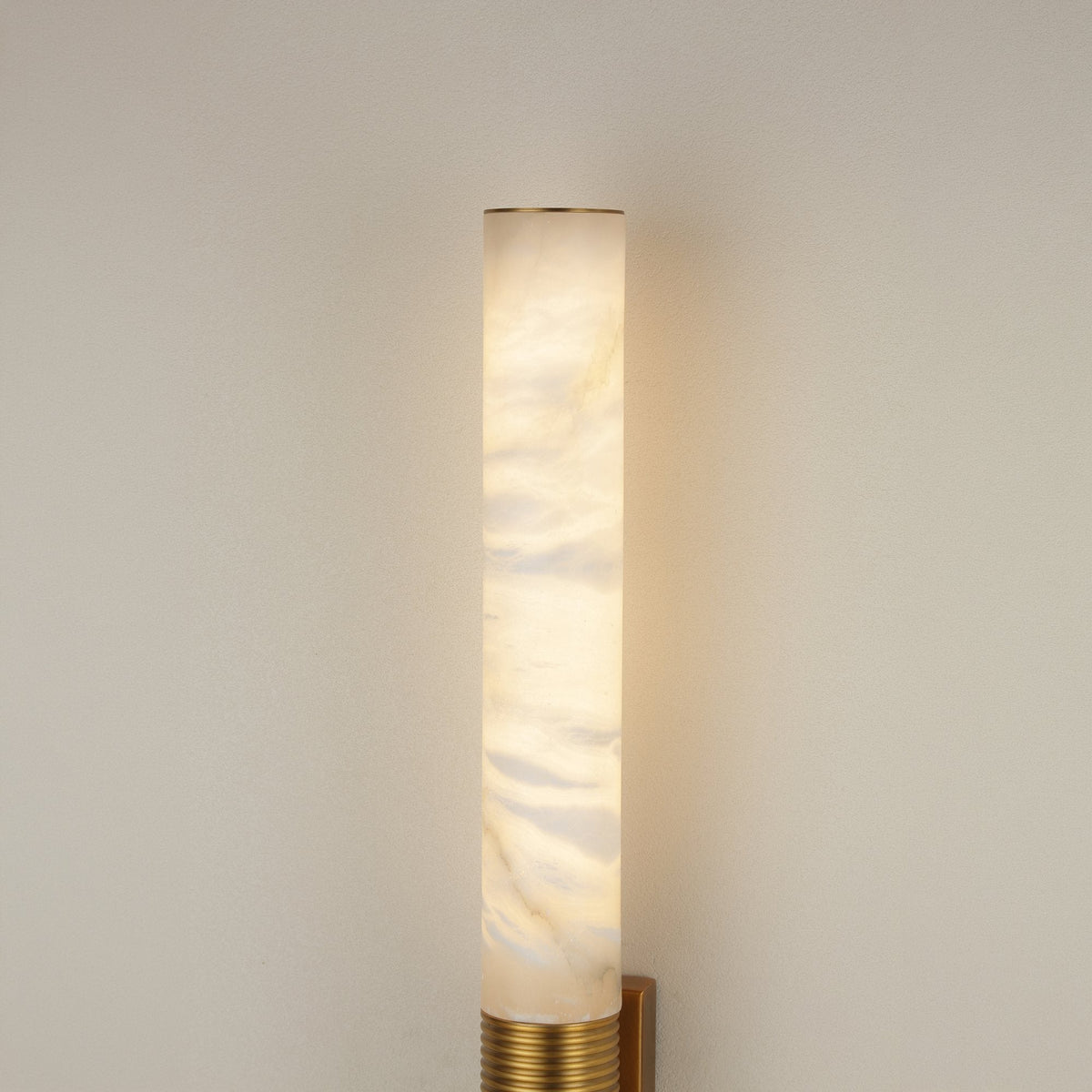 Eryon LED Large Alabaster Wall Light - Brushed Brass