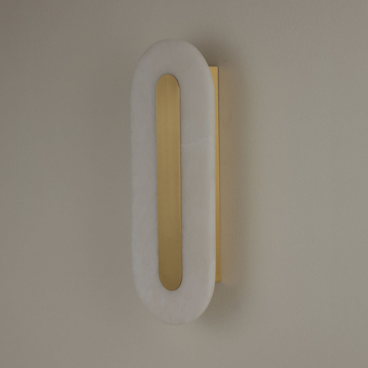 Averra LED Alabaster Wall Light 800mm - Soft White & Brass