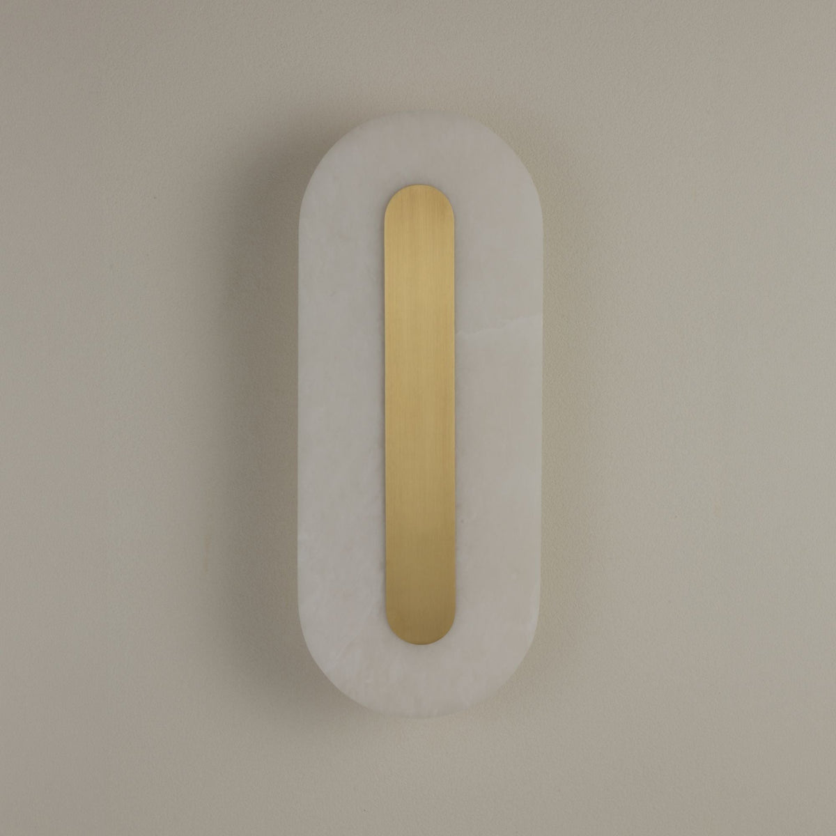 Averra LED Alabaster Wall Light Medium - Soft White & Brass