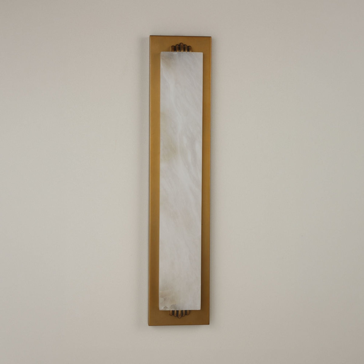 Valora LED Vertical Alabaster Wall Light - Brushed Brass