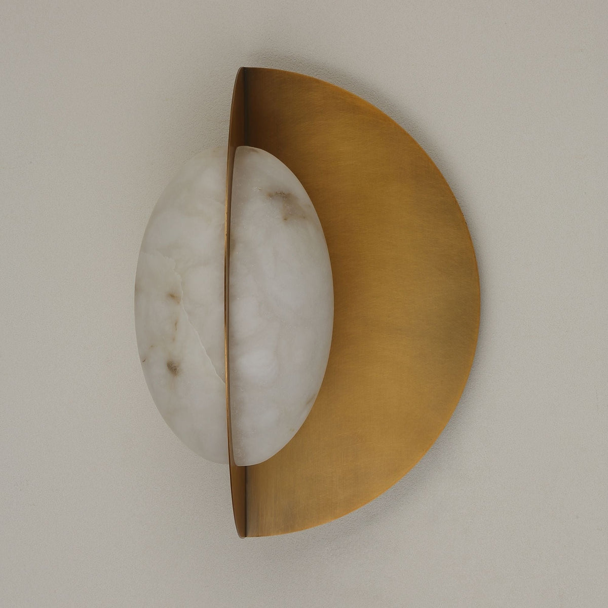 Althia LED Alabaster Wall Light - Brushed Brass