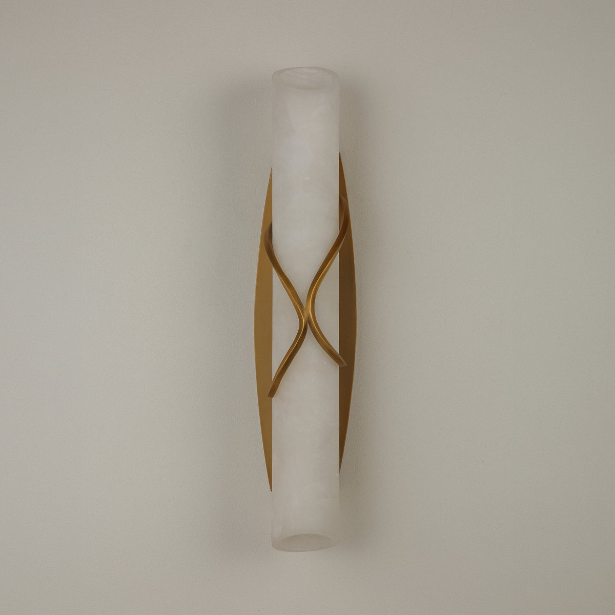 Valora LED Alabaster Wall Light - Brushed Brass