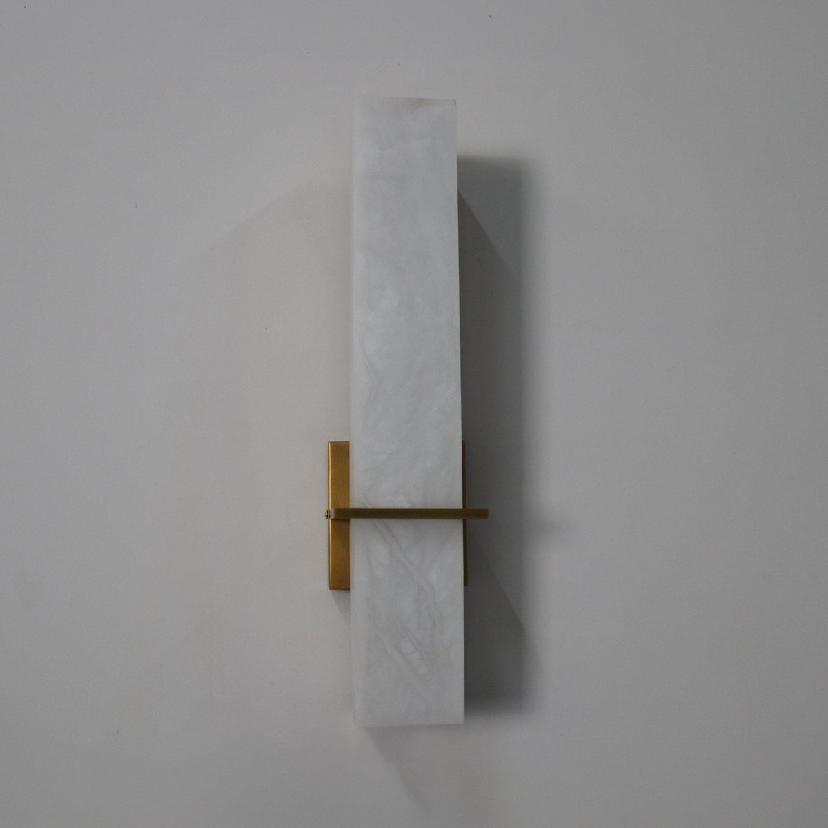 Aurevon LED Alabaster Vertical Panel Wall Light - Brushed Brass