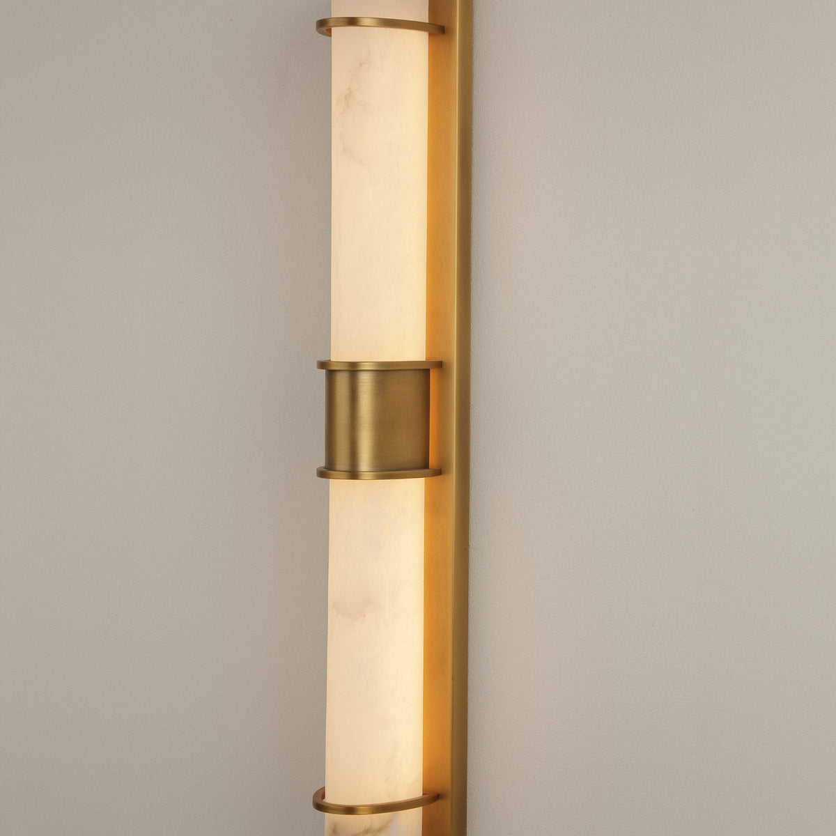 Averna LED Framed Alabaster Wall Light - Brushed Brass
