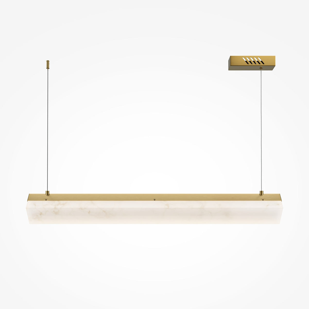 Petra LED Linear Chandelier - Brass With Natural Alabaster