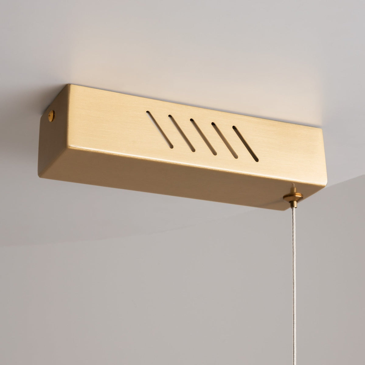 Petra LED Linear Chandelier - Brass With Natural Alabaster