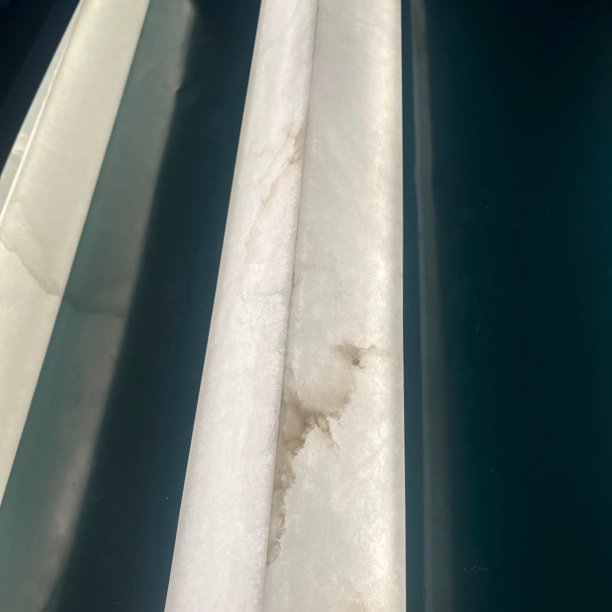Valmera Medium Slim Vertical Alabaster LED Wall Light 640mm - Soft White