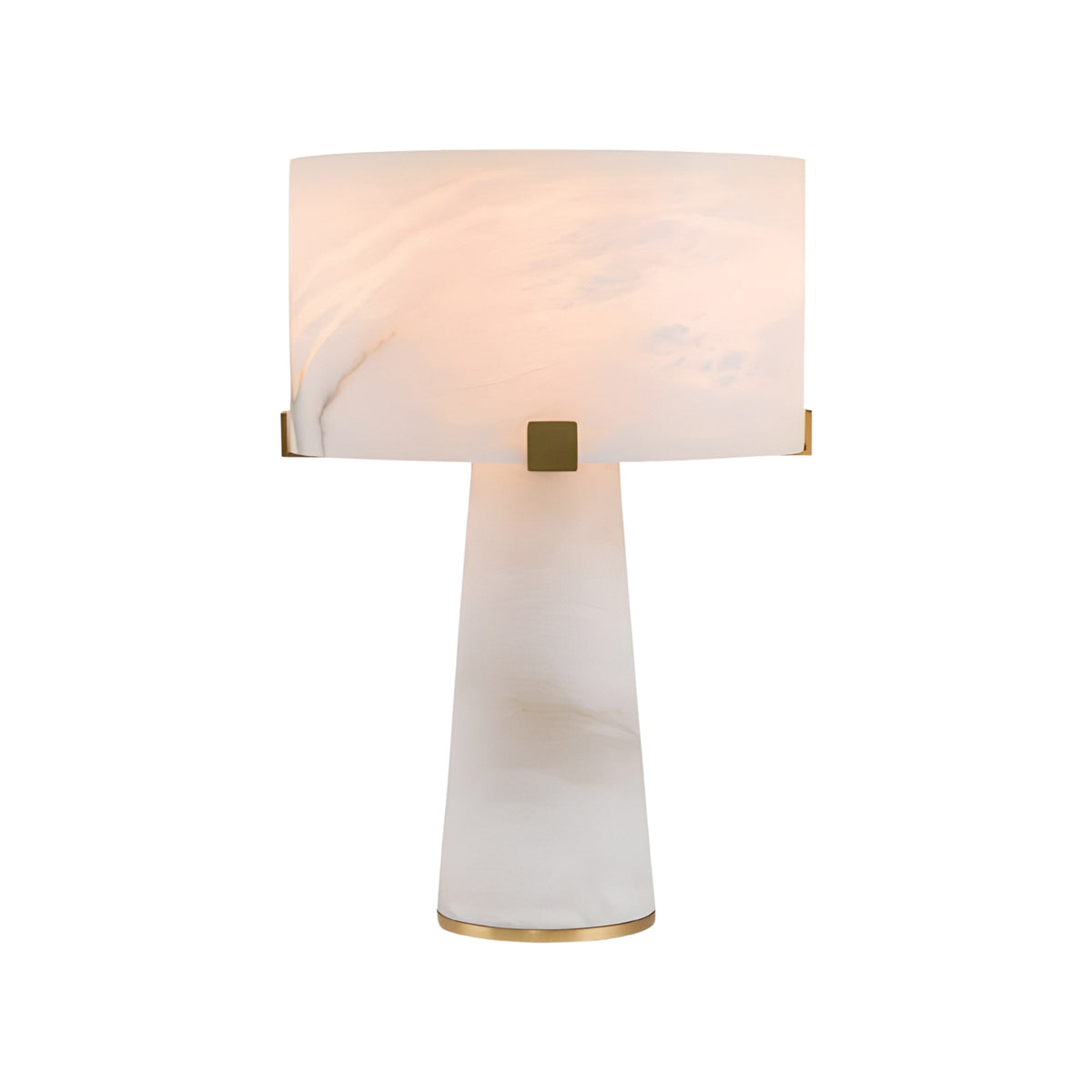 Virello 3 Light Alabaster Table Lamp - Soft White & Brass