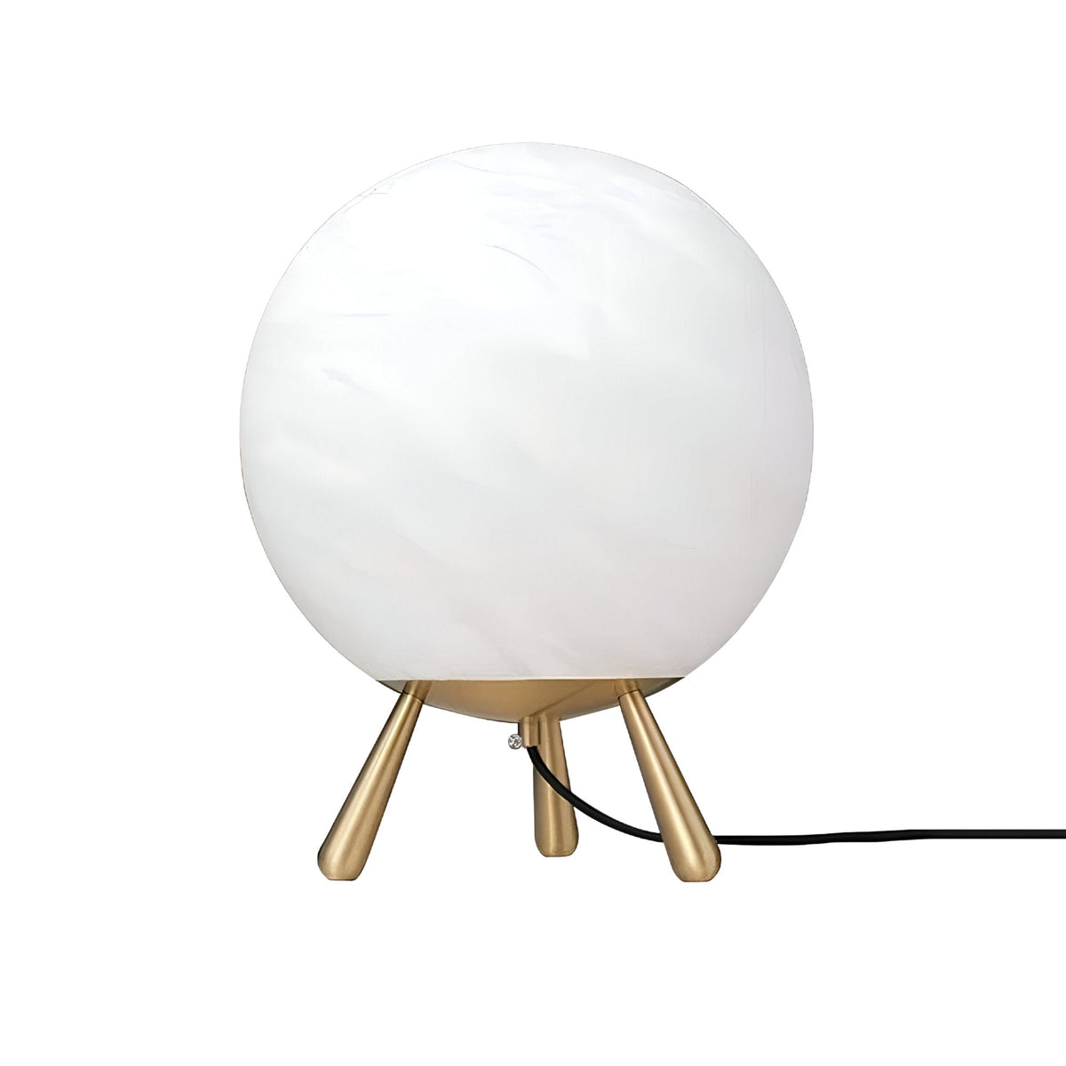 Orlena Small Globe Alabaster Table Lamp - Brass & Soft White