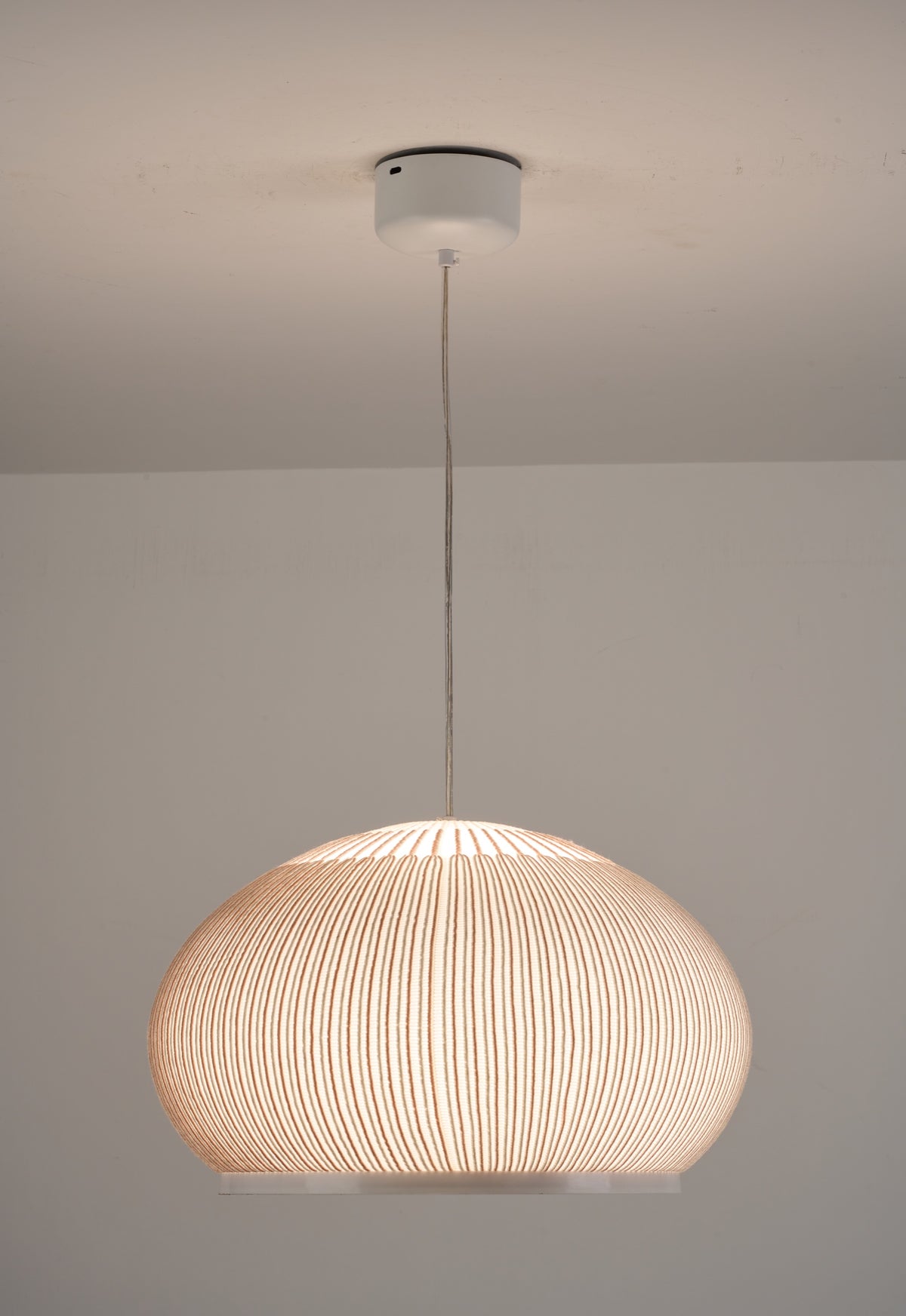 MOPOCE Pleat Low Dome Pendant — illuminated product view