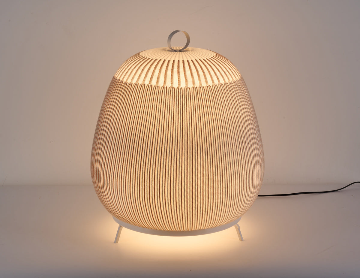 MOPOCE Pleat Tall Table Lamp — illuminated product view