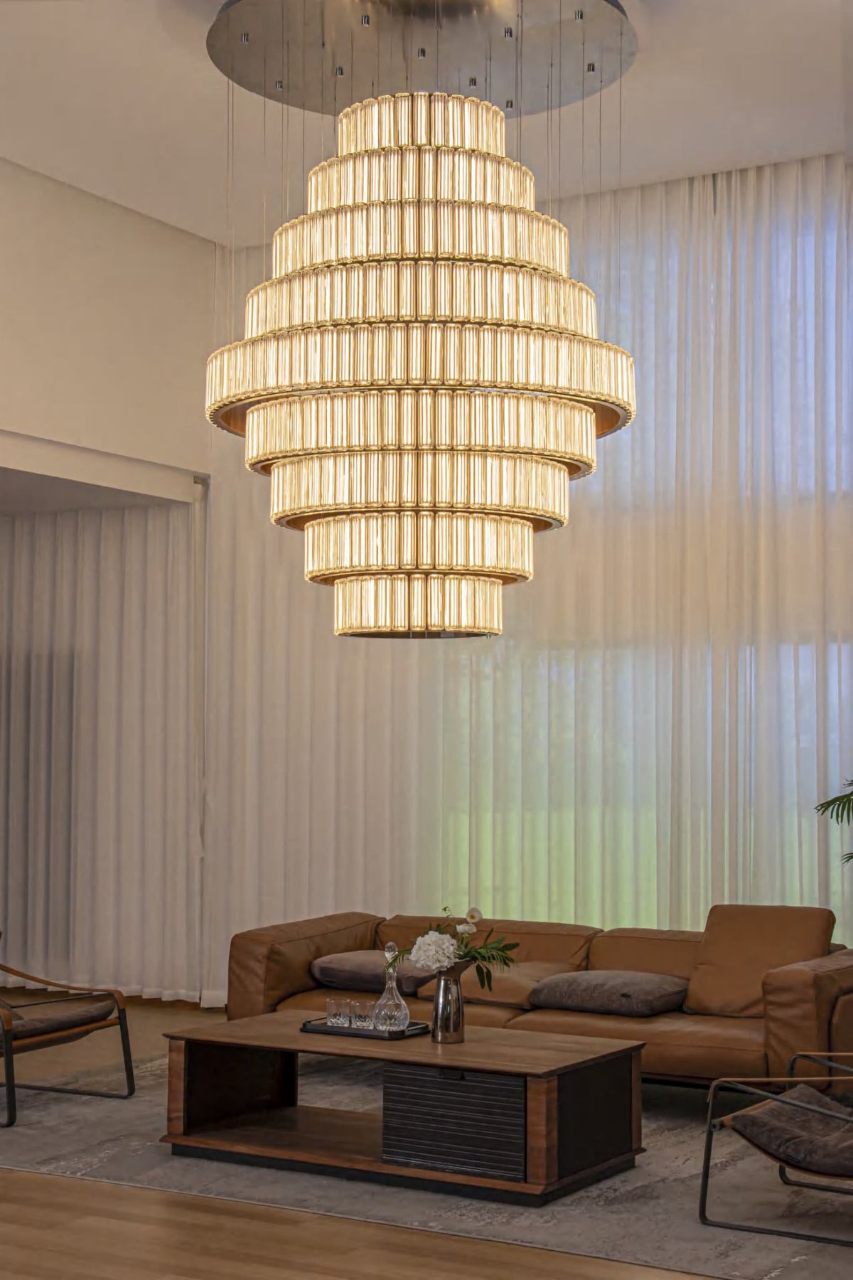 MOPOCE Tiered Prism Chandelier