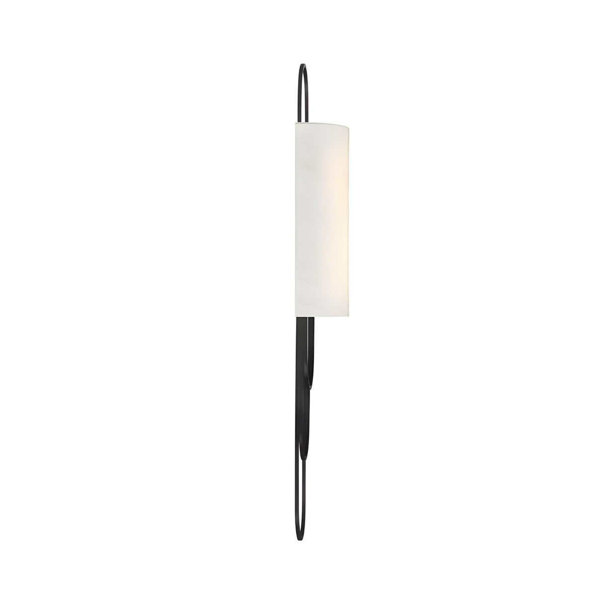 Catenis 2 Light Loop Frame Alabaster Wall Light - Matt Black