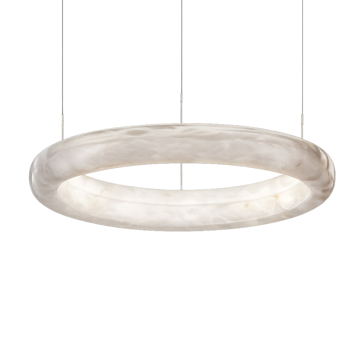 Aurexis 1m LED Floating Ring Alabaster Chandelier - Soft White