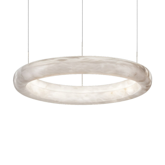 Aurexis 1m LED Floating Ring Alabaster Chandelier - Soft White