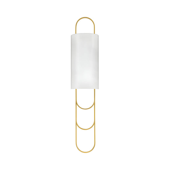 Catenis 2 Light Large Loop Frame Alabaster Wall Light - Brushed Brass