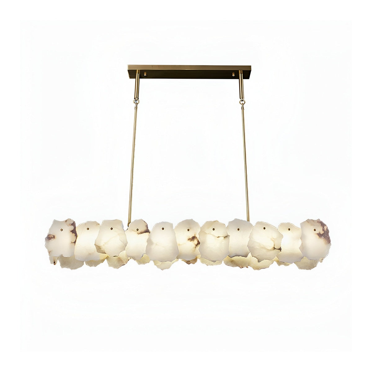 Solvane LED Alabaster Linear Chandelier 1m - Brass