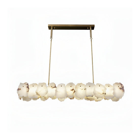 Solvane LED Alabaster Linear Chandelier 1m - Brass