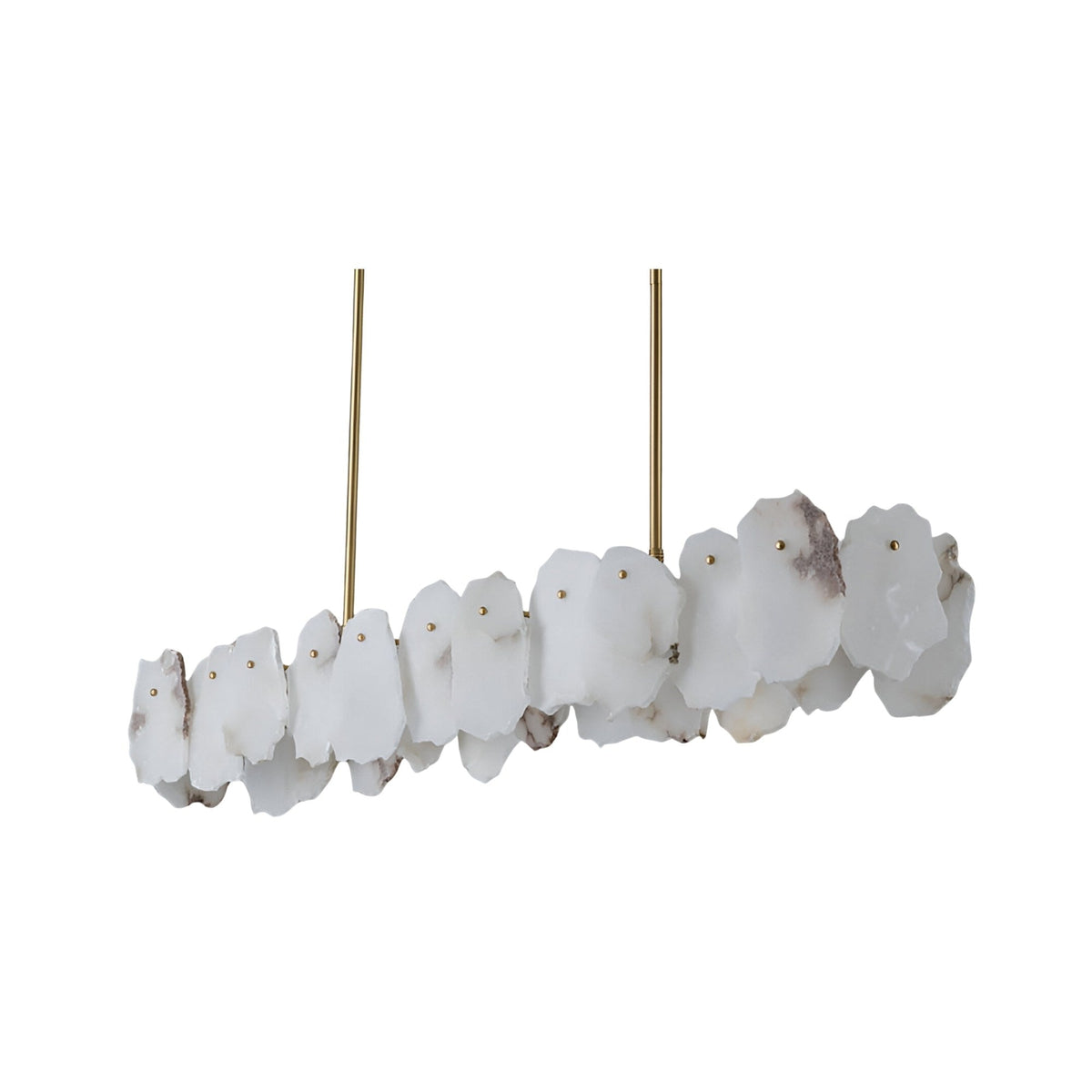 Solvane LED Alabaster Linear Chandelier 1m - Brass