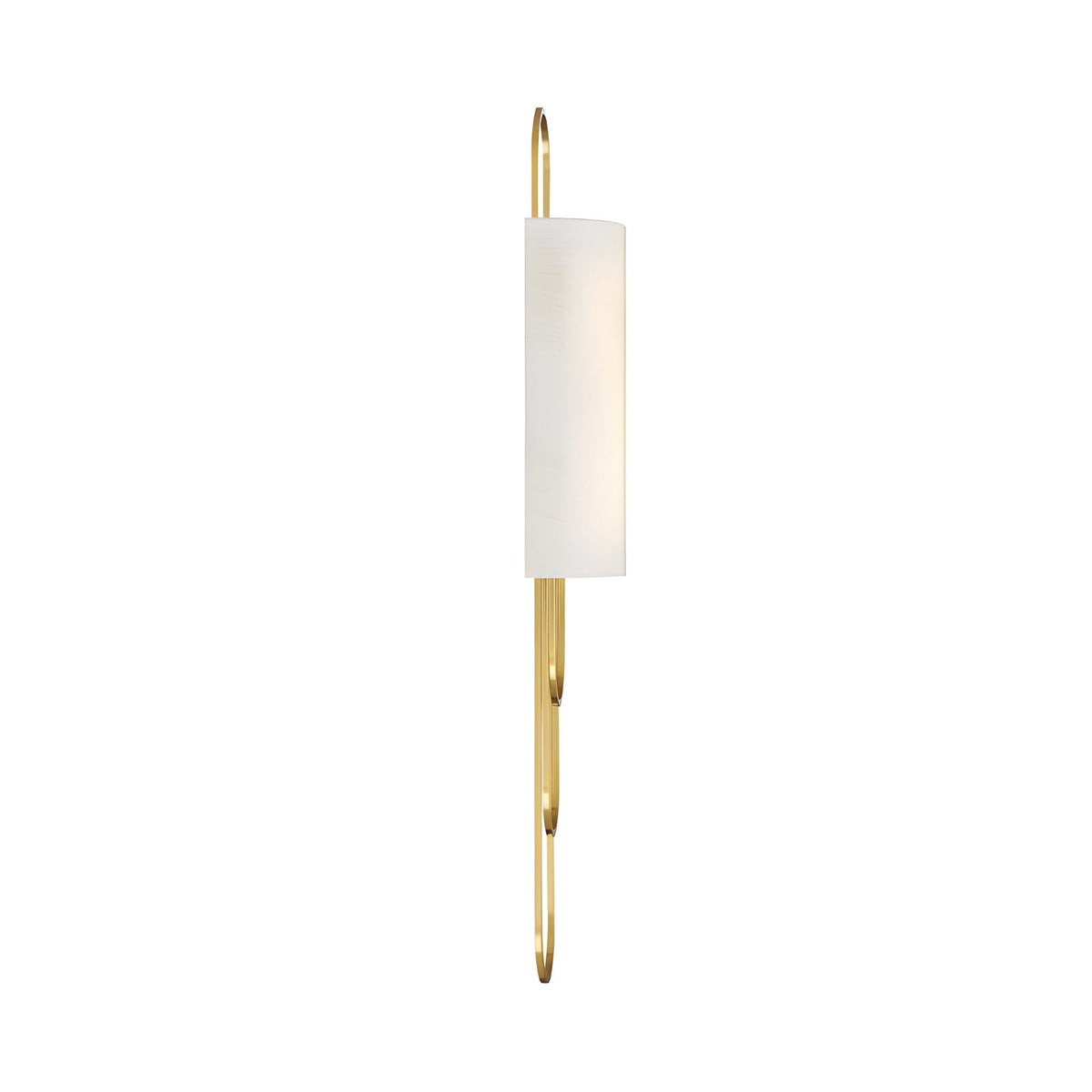 Catenis 2 Light Large Loop Frame Alabaster Wall Light - Brushed Brass