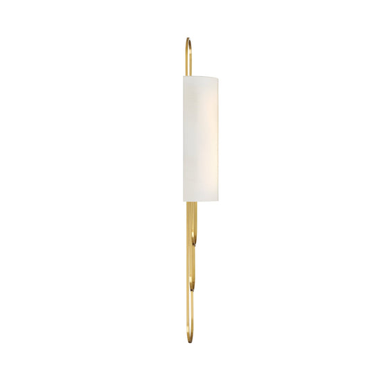 Catenis 2 Light Large Loop Frame Alabaster Wall Light - Brushed Brass
